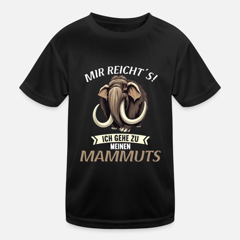 Ich mag halt einfach Mammuts Mammut - Kinder Funktions-T-Shirt - Schwarz