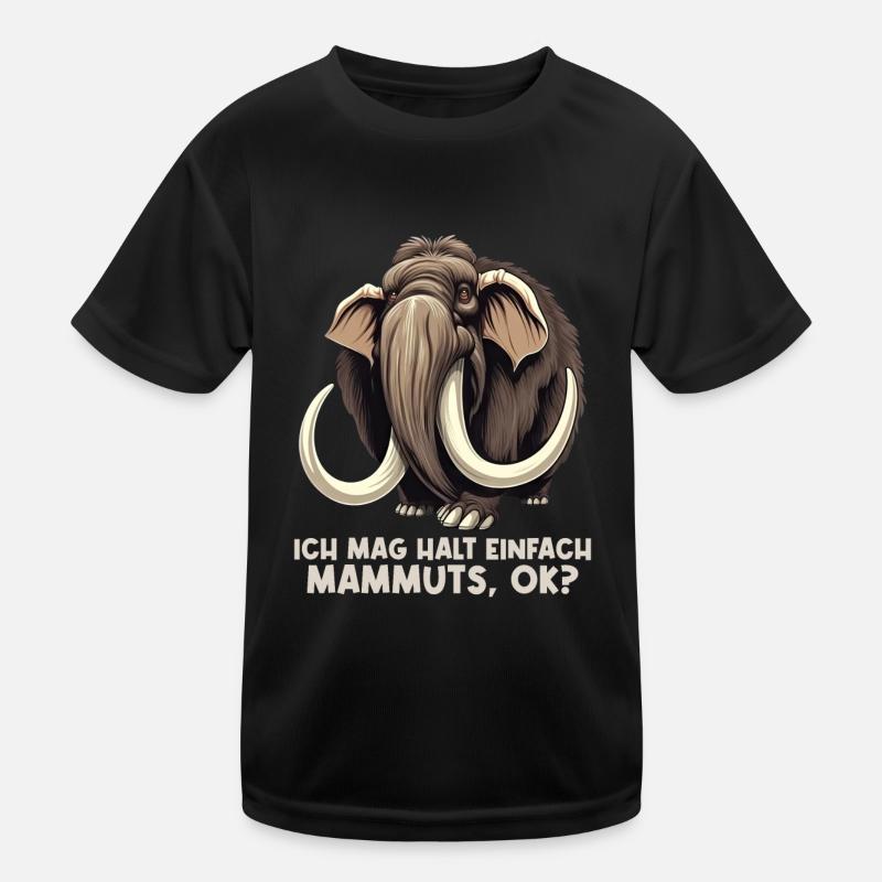 Ich mag halt einfach Mammuts Mammut - Kinder Funktions-T-Shirt - Schwarz