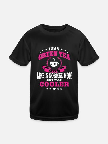 Funny Green Tea Mom Outfit Mother's Day - Kids Functional T-Shirt - black - Front