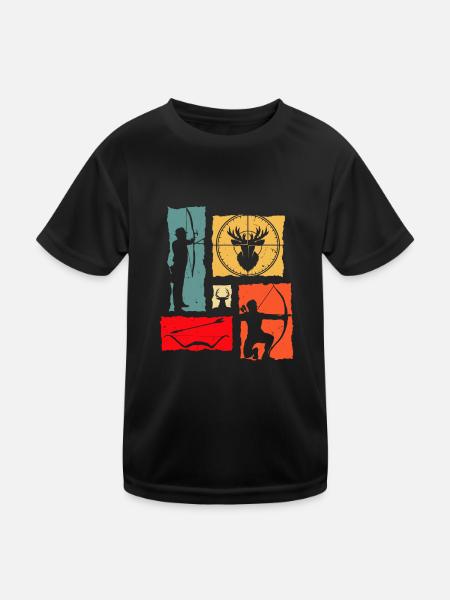 Archer Retro Archery - Kids Functional T-Shirt - black - Front