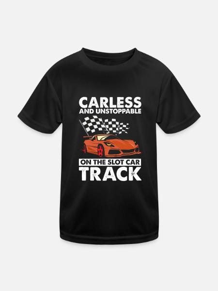 Slot Car Racing for Slot Car and RC Cars - Kids Functional T-Shirt - black - Front