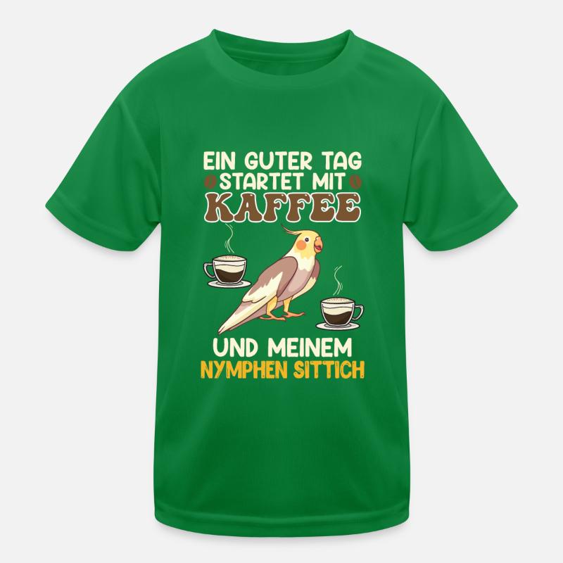 Sittiche Ein guter Tag startet mit Kaffee Fan Kinder Funktions-T-Shirt