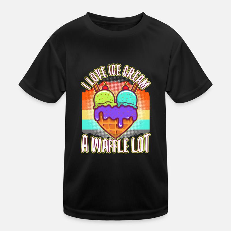 J’aime la crème glacée beaucoup gaufre T-shirt sport Enfant