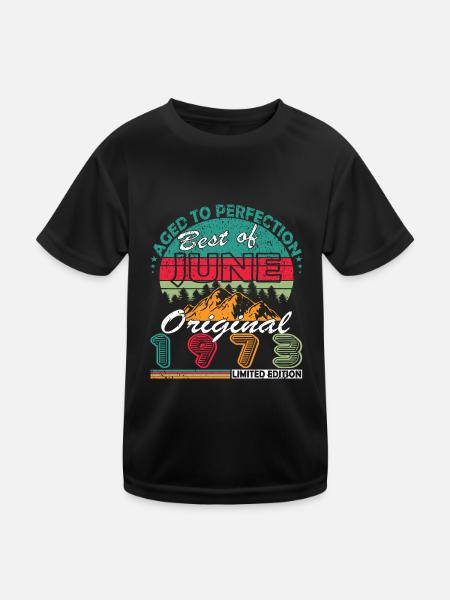 Juin 1973 Retro Vintage Cadeau d’anniversaire 1973 - T-shirt sport Enfant - noir - Devant
