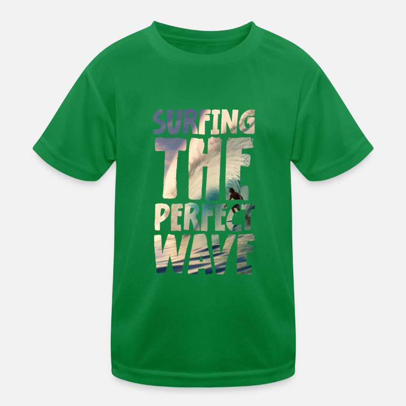 Surfing The Perfect Wave Kinder Funktions-T-Shirt