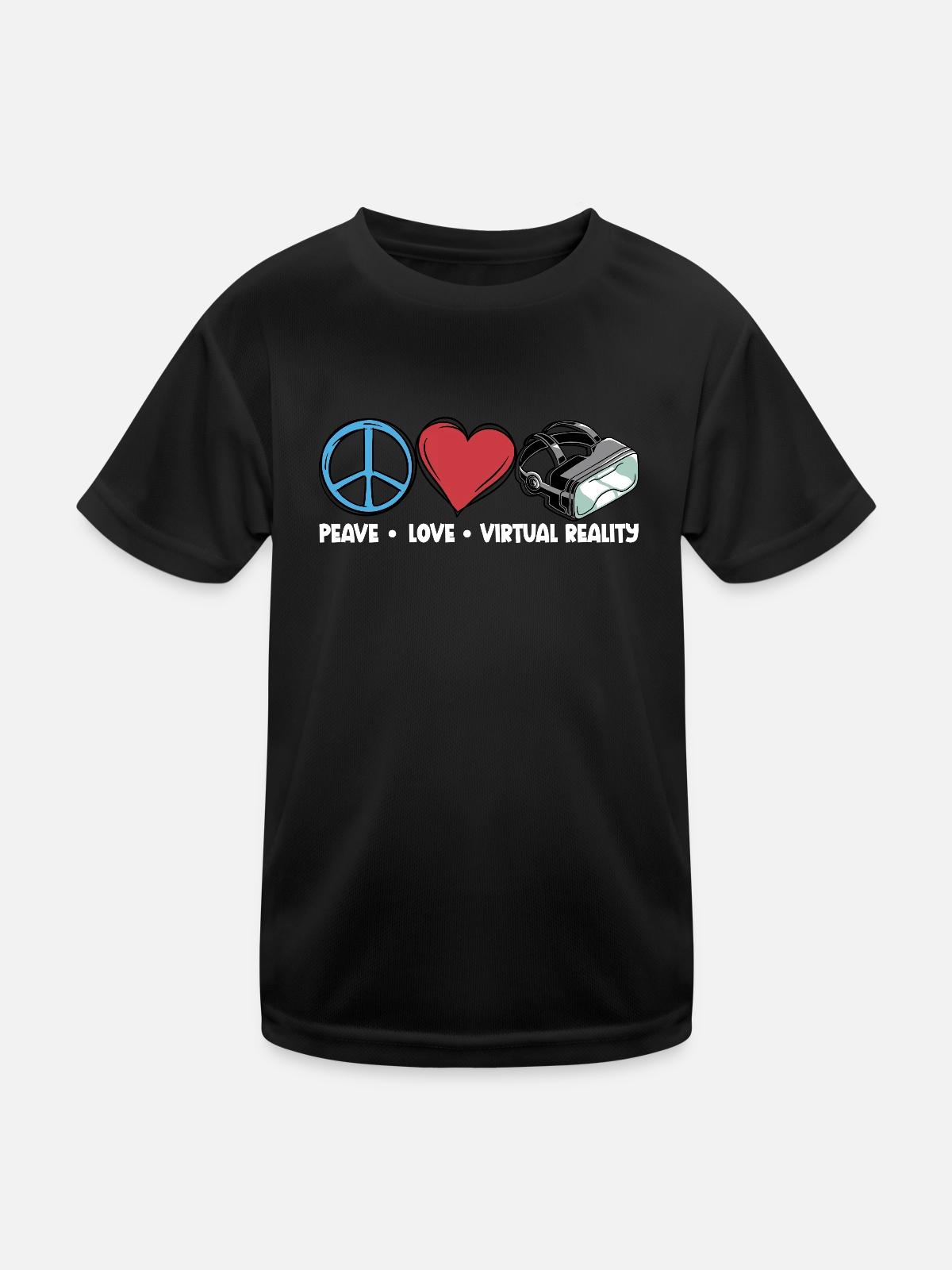 Virtual Reality VR Geschenk - Kinder Funktions-T-Shirt - Schwarz - Vorne