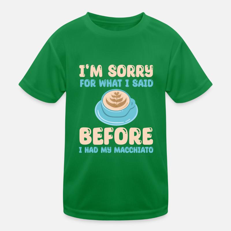Café italien Macchiato Design T-shirt sport Enfant