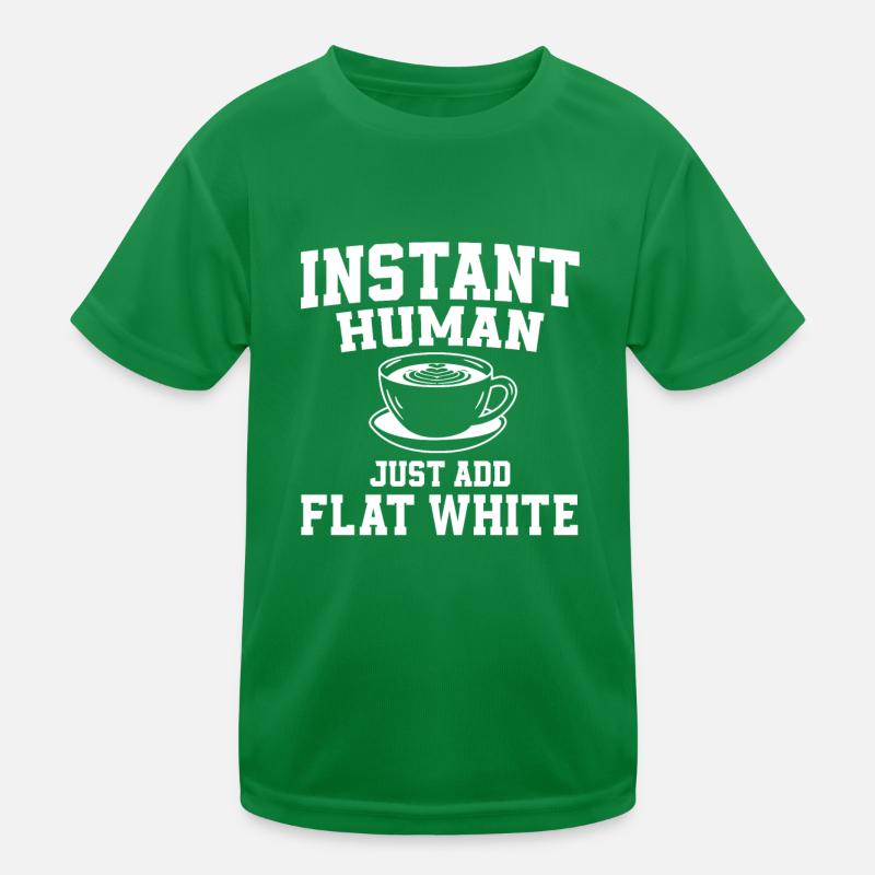 Drôle de café blanc plat du matin T-shirt sport Enfant