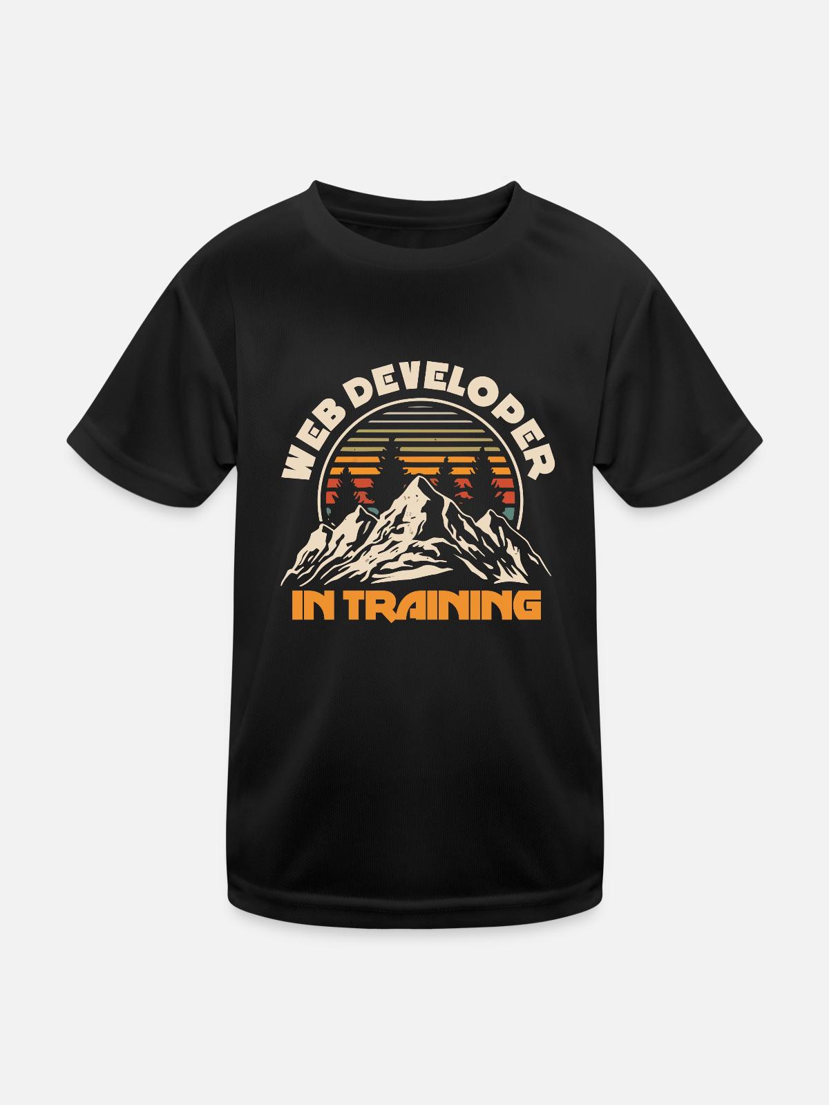 Web Entwickler Webdeveloper Berge - Kinder Funktions-T-Shirt - Schwarz - Vorne