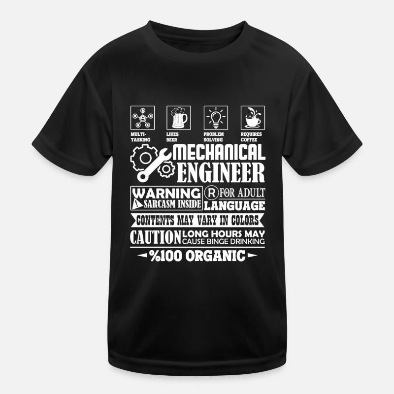 Mechanical Engineer Mechanical Engineer Jobs - Kids Functional T-Shirt - black