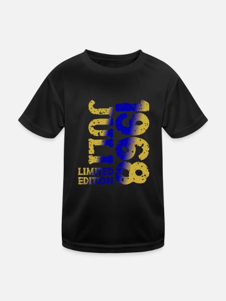 1968 Juli Limited Edition Geburtstag Geschenk - Kinder Funktions-T-Shirt - Schwarz - Vorne