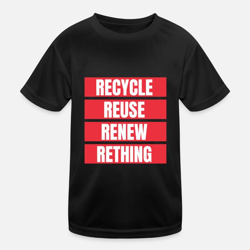 Recycle Réutiliser Renew Rethink Wind Turbine - Wind T-shirt sport Enfant