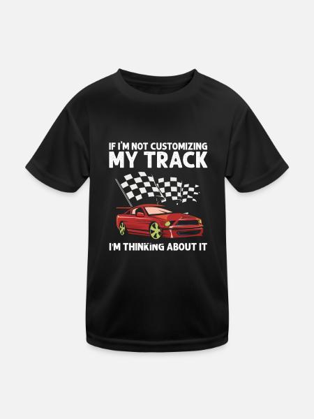 Slot Car Racing for Slot Car and RC Cars - Kids Functional T-Shirt - black - Front