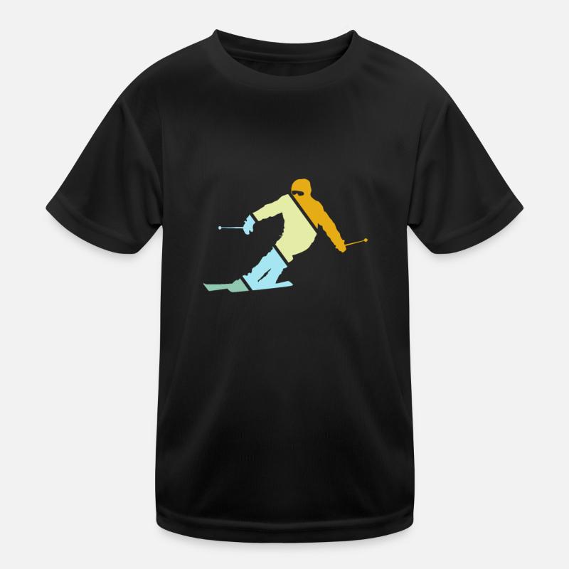 Ski Retro - Kids Functional T-Shirt - black