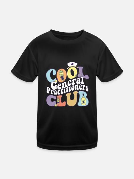 Cool General Practitioners Club Medical Doctor - Kinder Funktions-T-Shirt - Schwarz - Vorne