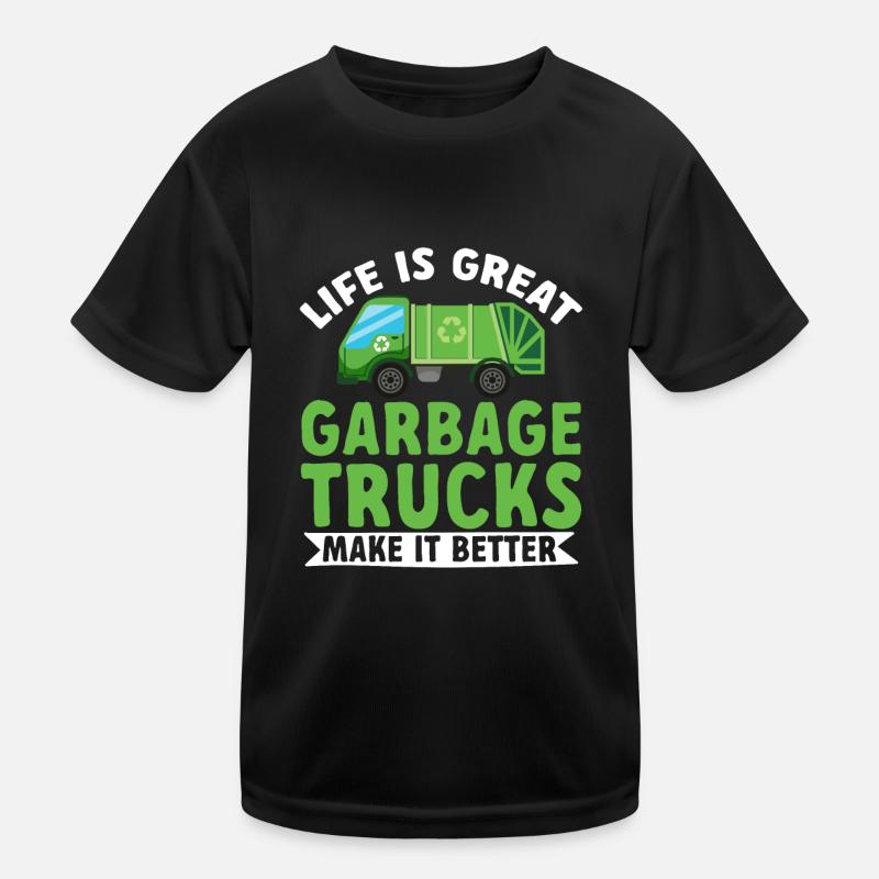 Garbage trucks, garbage day, garbage collection Kids Functional T-Shirt