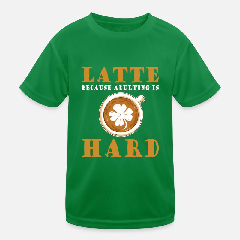 Lustiger Kaffee-latte-spruch Kaffeetrinker Kinder Funktions-T-Shirt