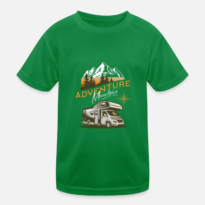 Camper Van Adventure Mountains Kids Functional T-Shirt