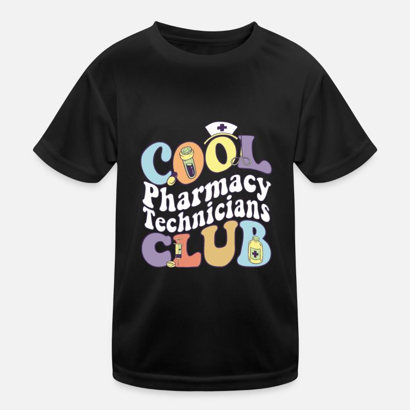 Cool Pharmacy Technicians Club Pharm Tech Squad - Kids Functional T-Shirt - black