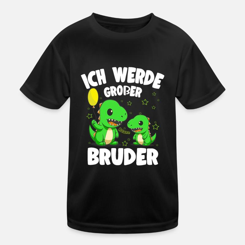 Ich werde Werde großer Bruder Dinosaurier Dinos Kinder Funktions-T-Shirt