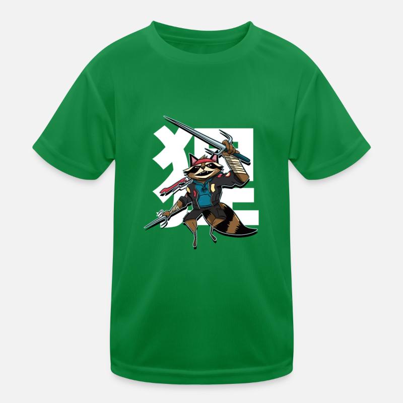 Samurai raccoon Kids Functional T-Shirt