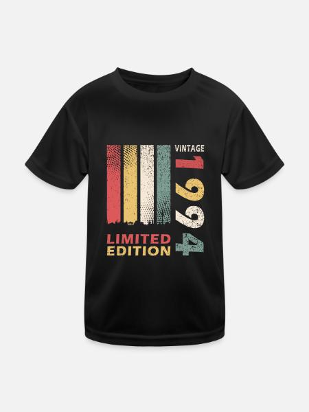 1994 Limited Edition - Kinder Funktions-T-Shirt - Schwarz - Vorne