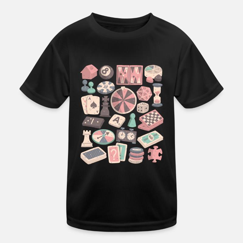 Brettspiele und Gesellschaftsspiele - Kinder Funktions-T-Shirt - Schwarz