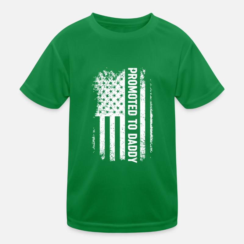 Father's Day - Promoted To Daddy US Flag Kinder Funktions-T-Shirt