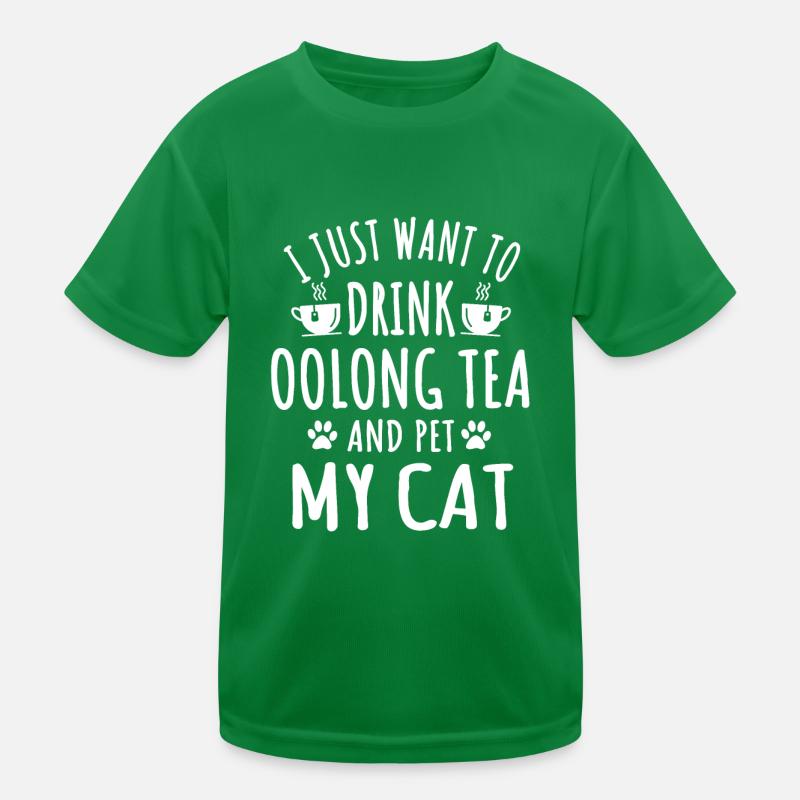 Great oolong tea and cat owners Kids Functional T-Shirt