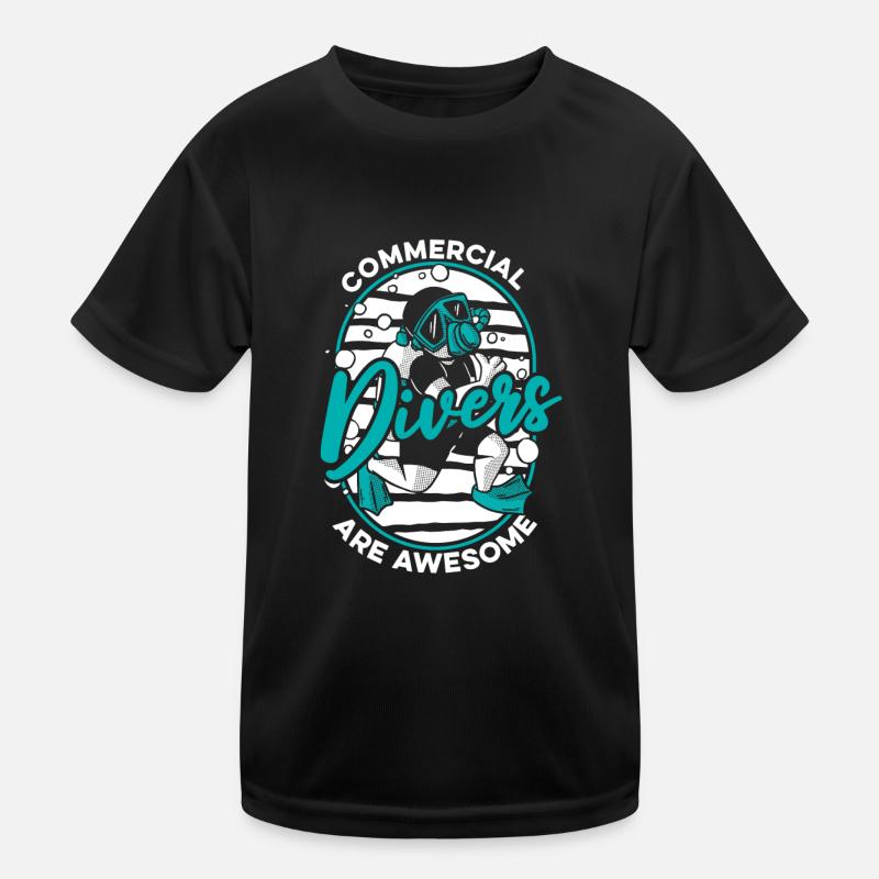 Diving Diver Commercial Diving Kids Functional T-Shirt