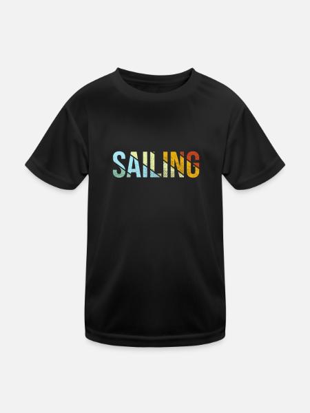 Rétro de la voile - T-shirt sport Enfant - noir - Devant