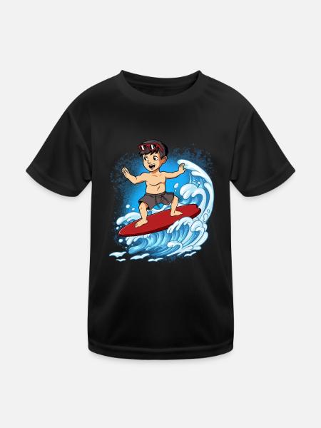 Surfeurs de vagues Surfeurs Surfeurs - T-shirt sport Enfant - noir - Devant
