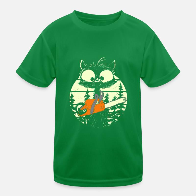 Chat avec tronçonneuse T-shirt sport Enfant