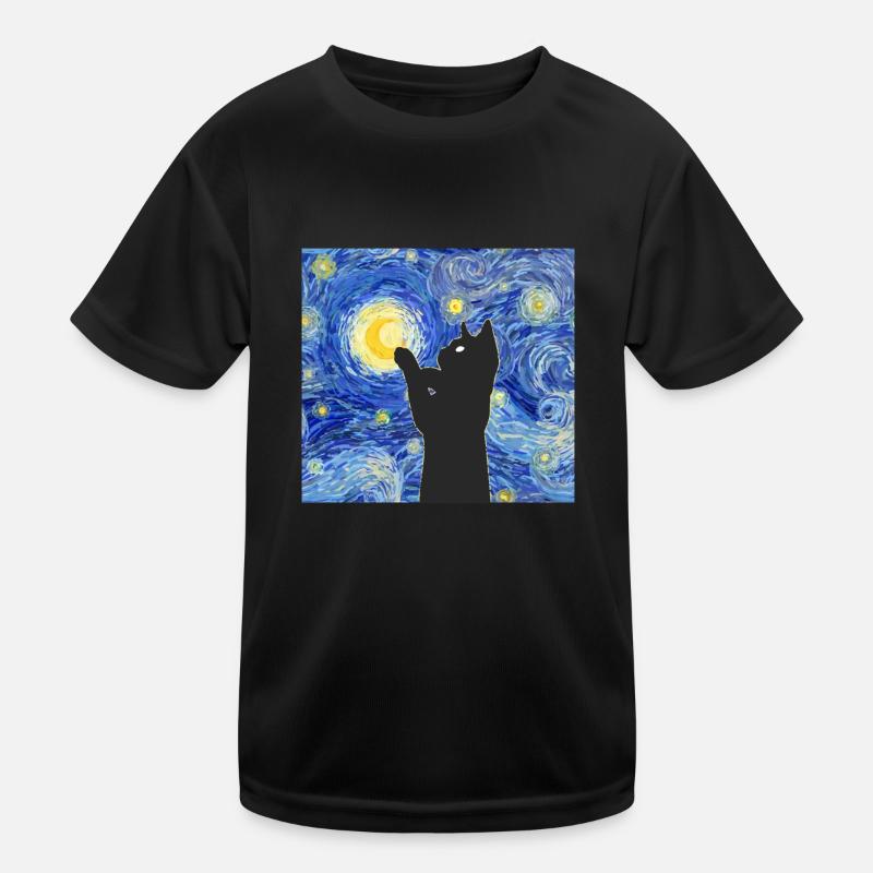 Van Gogh peignant le chat noir T-shirt sport Enfant