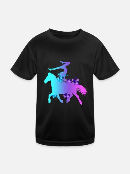 Voltigieren Reiten Pferd Spruch Reiterin Reiterhof - Kinder Funktions-T-Shirt - Schwarz - Vorne