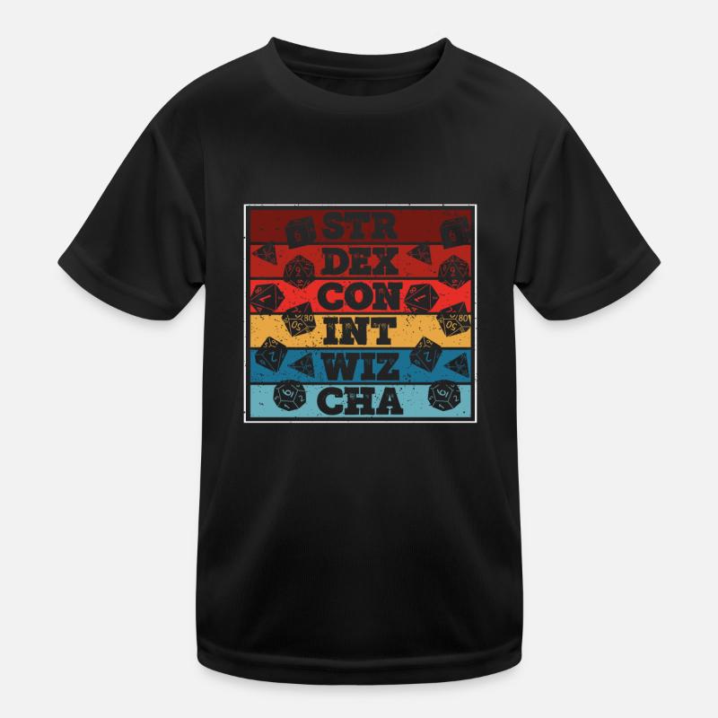 Fantasy Game Dice Retro Kids Functional T-Shirt