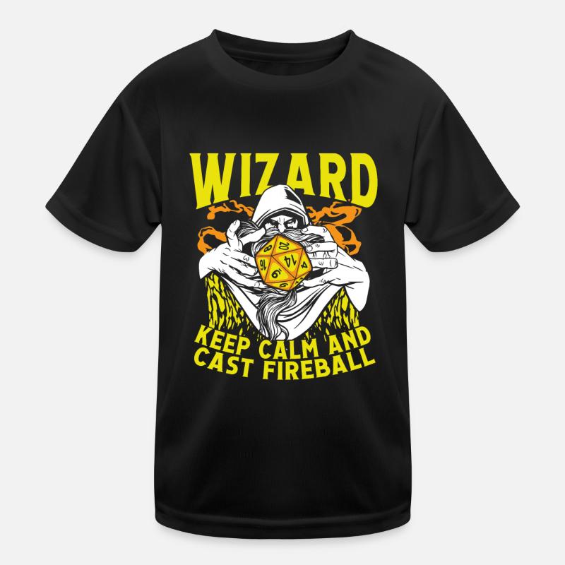 Un magicien lance une boule de feu T-shirt sport Enfant