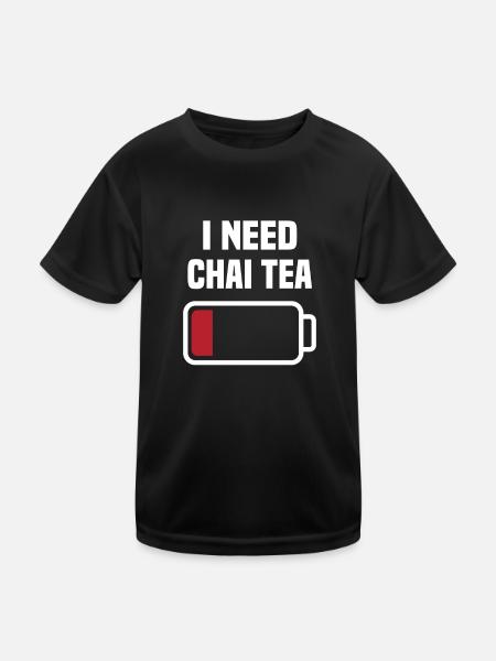 Chai Tee - Kinder Funktions-T-Shirt - Schwarz - Vorne