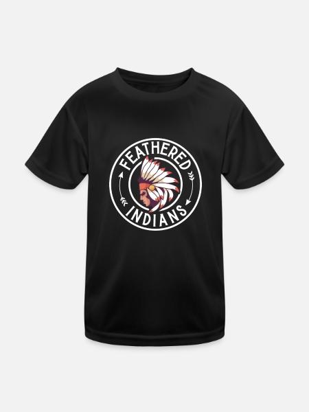 Indische Ureinwohner Geschichte Der Indigenen - Kinder Funktions-T-Shirt - Schwarz - Vorne