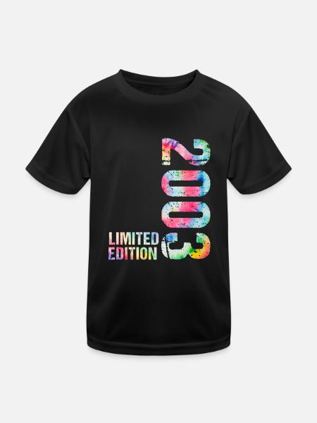 18 JAHRE 18. GEBURTSTAG LIMITED EDITION 2003 - Kinder Funktions-T-Shirt - Schwarz - Vorne