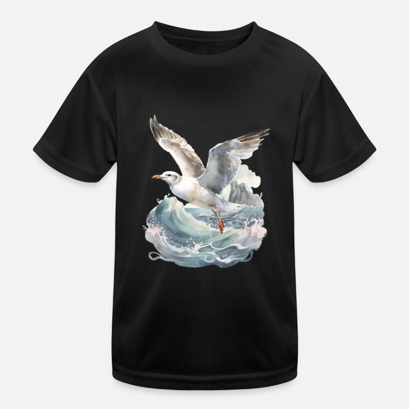 realistic seagull Kids Functional T-Shirt