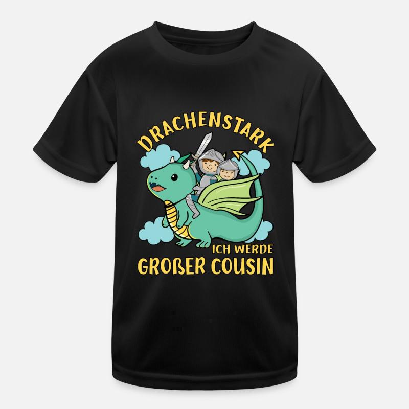Ich Werde Großer Cousin Drache bald Großer Cousin Kinder Funktions-T-Shirt