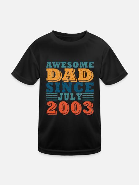 Vater Juli 2003 Jahrgang Geburtstag Dad Spruch 20 - Kinder Funktions-T-Shirt - Schwarz - Vorne