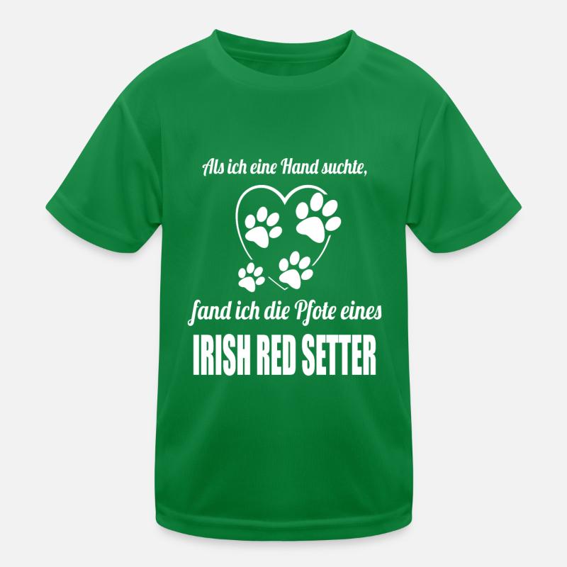 Hand & Pfote - Spruch - Irish Red Setter Kinder Funktions-T-Shirt