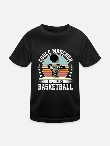 Basketball Basketballerin Frauen Basketball - Kinder Funktions-T-Shirt - Schwarz - Vorne