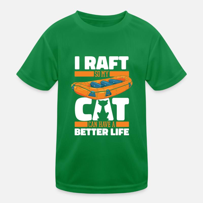 Rafting Katze Kinder Funktions-T-Shirt
