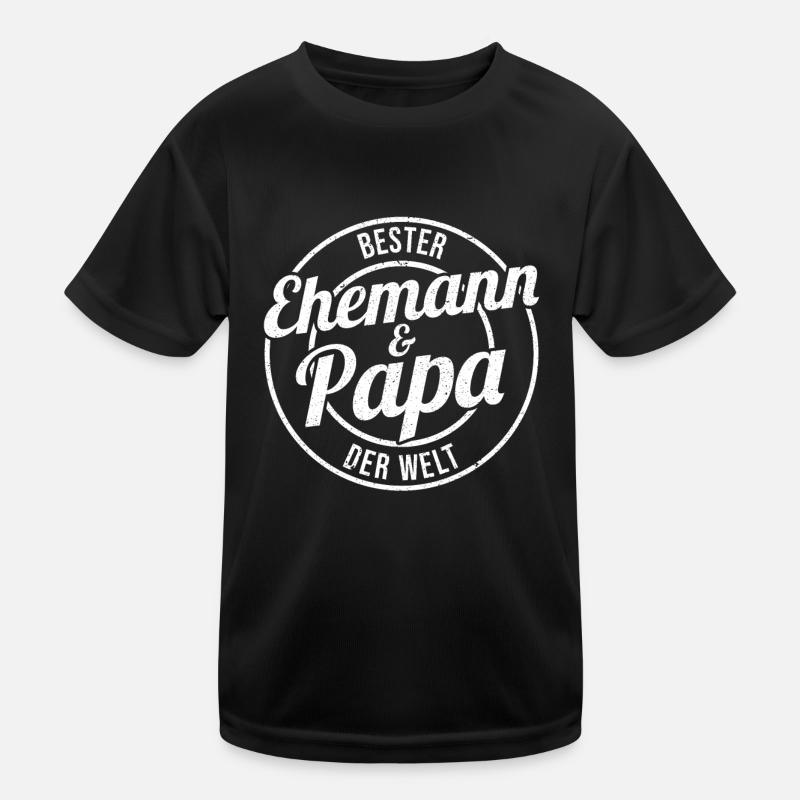 Ehemann Vater Papa - Kinder Funktions-T-Shirt - Schwarz