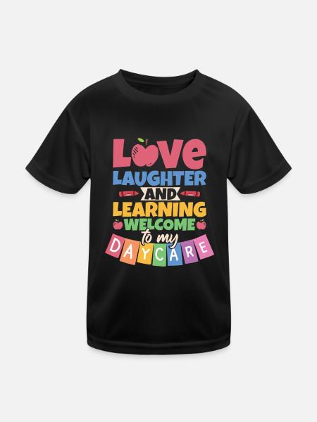 Bienvenue à ma garderie - T-shirt sport Enfant - noir - Devant