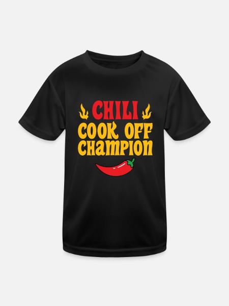 Spicy Food Lover Funny Pepper Red Chili Cook Off C - Kinder Funktions-T-Shirt - Schwarz - Vorne
