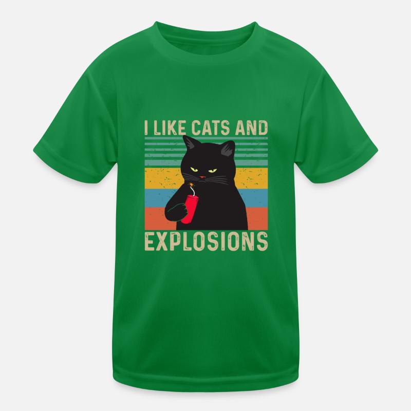 J’aime Cats and Explosions T-shirt sport Enfant
